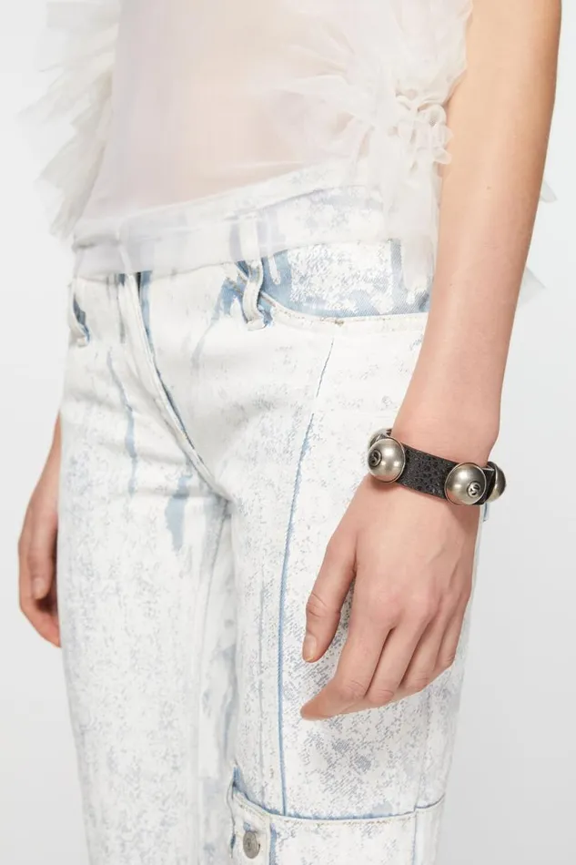 Acne Studios Leather Stud Bracelet Black Women Jewellery Acne Studios Leather Stud Bracelet Black Women Jewellery
