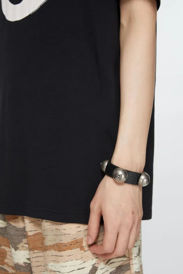 Acne Studios Leather Stud Bracelet Black Women Jewellery Acne Studios Leather Stud Bracelet Black Women Jewellery