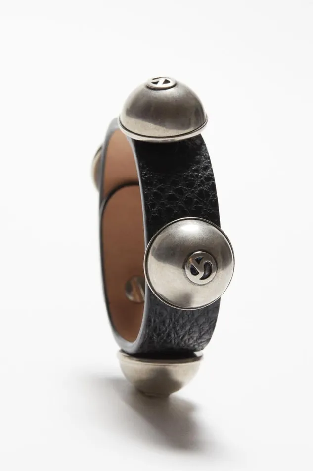 Acne Studios Leather Stud Bracelet Black Women Jewellery Acne Studios Leather Stud Bracelet Black Women Jewellery