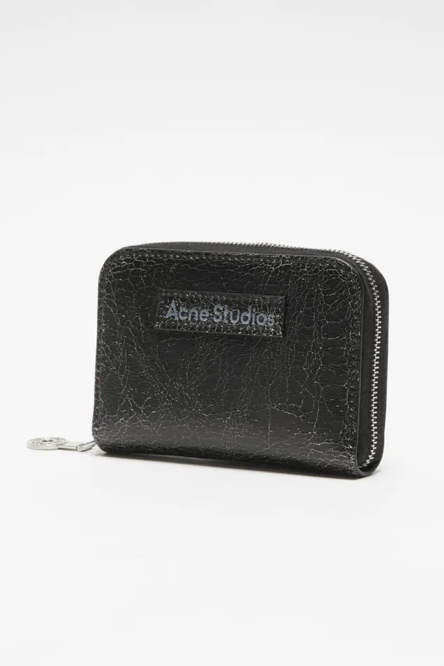 Acne Studios Leather Zip Wallet Black Men Small Leather Goods