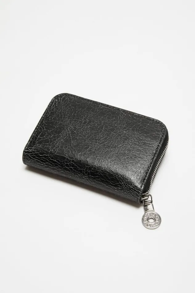 Acne Studios Leather Zip Wallet Black Men Small Leather Goods