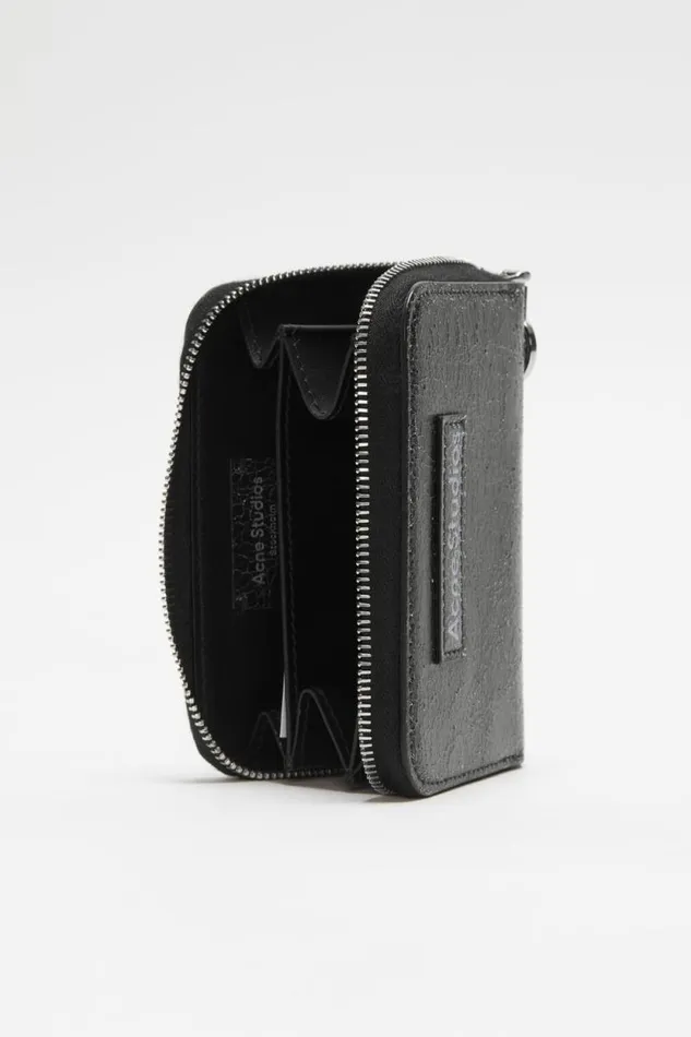 Acne Studios Leather Zip Wallet Black Men Small Leather Goods
