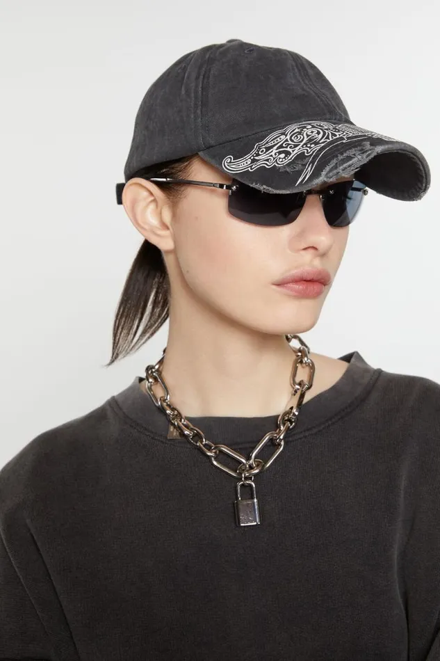 Acne Studios Logo Cap Black Men Hats