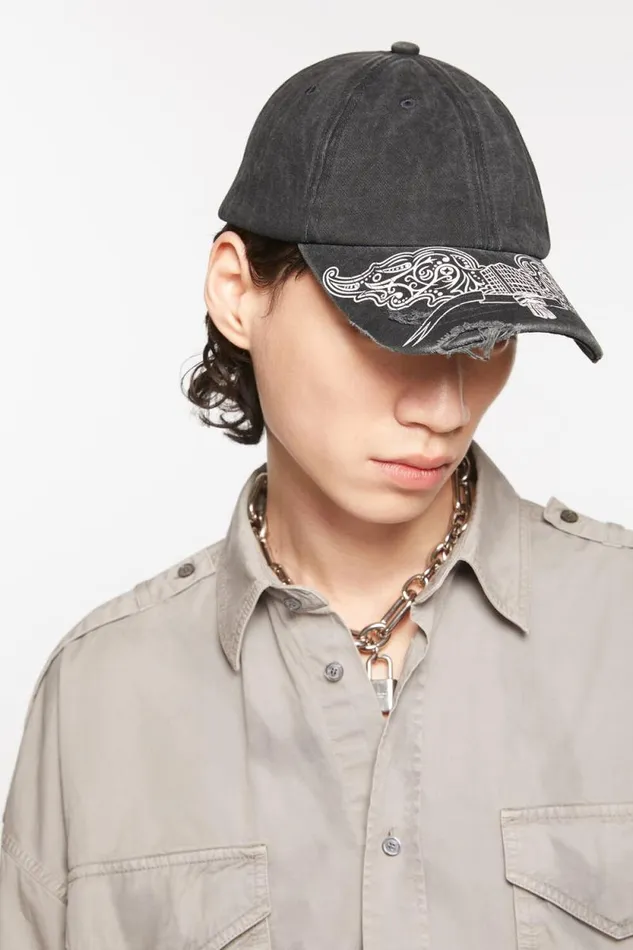 Acne Studios Logo Cap Black Men Hats