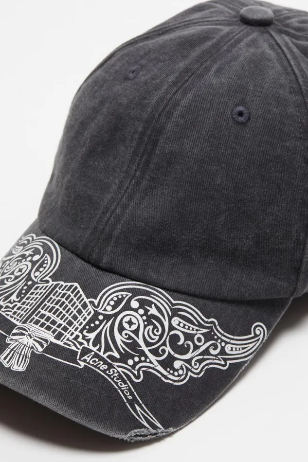 Acne Studios Logo Cap Black Men Hats