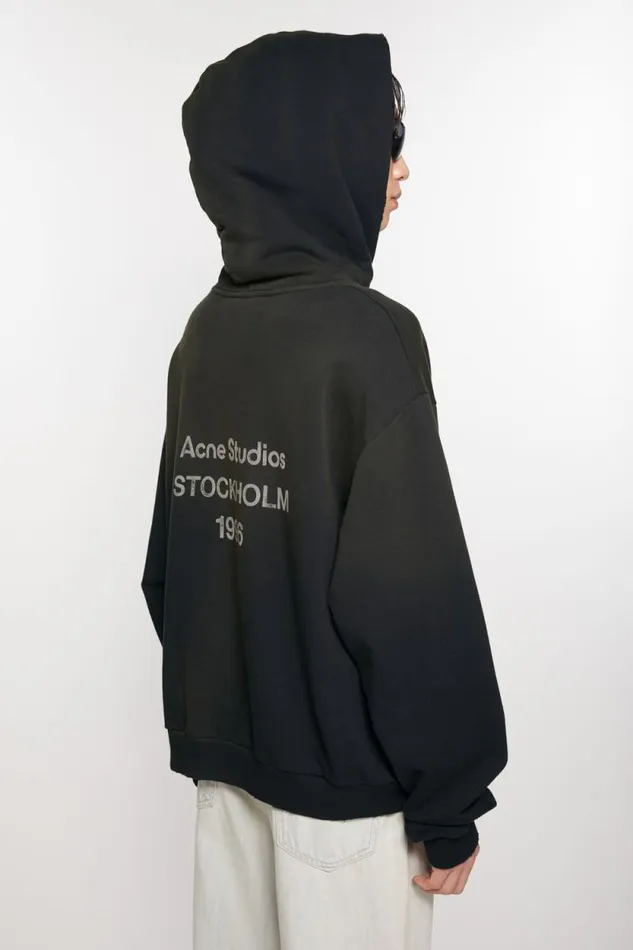 Acne Studios Logo Hooded Sweater Black Men Sweatshirts Acne Studios Logo Hooded Sweater Black Men Sweatshirts