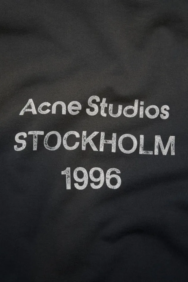 Acne Studios Logo Hooded Sweater Black Men Sweatshirts Acne Studios Logo Hooded Sweater Black Men Sweatshirts
