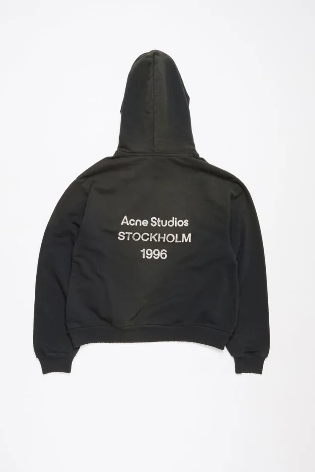 Acne Studios Logo Hooded Sweater Black Men Sweatshirts Acne Studios Logo Hooded Sweater Black Men Sweatshirts