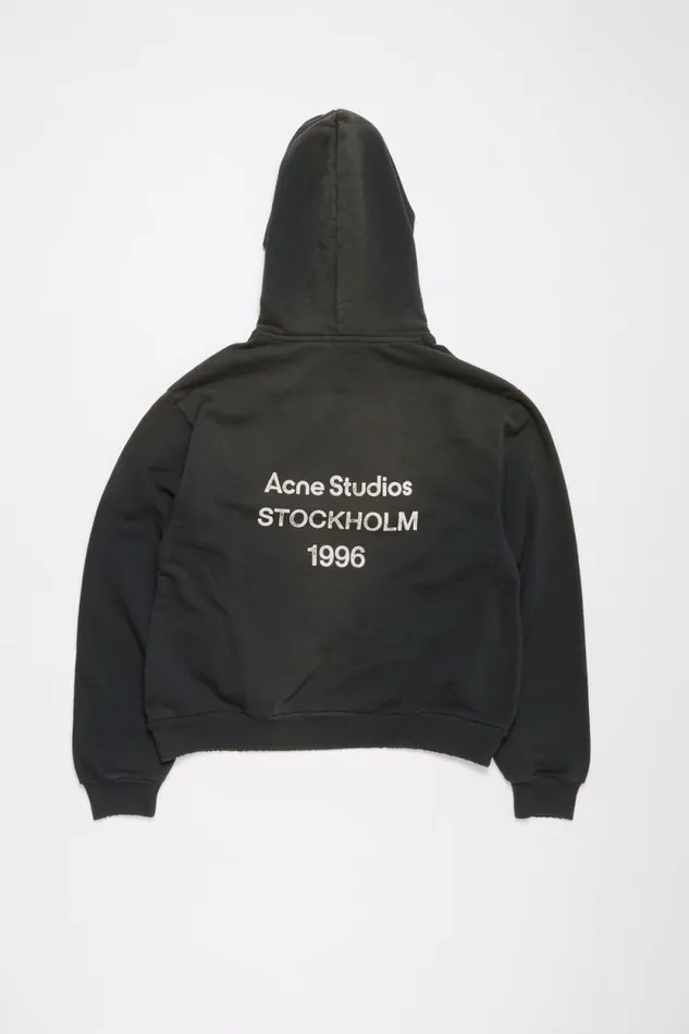 Acne Studios Logo Hooded Sweater Black Men Sweatshirts Acne Studios Logo Hooded Sweater Black Men Sweatshirts