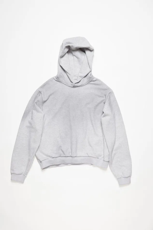 Acne Studios Logo Hooded Sweater Pale Grey Melange Men Sweatshirts