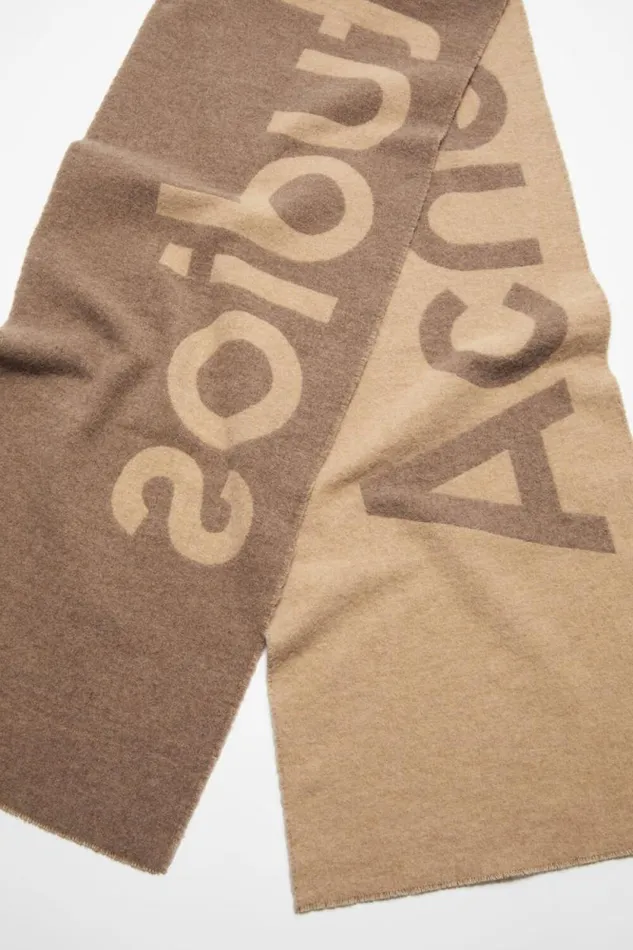 Acne Studios Logo Jacquard Scarf 8211 Narrow Camel Brown Men Scarves Acne Studios Logo Jacquard Scarf 8211 Narrow Camel Brown Men Scarves