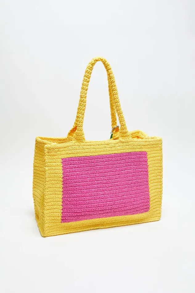 Acne Studios Logo Stud Tote Bag Pinkyellow Women Bags