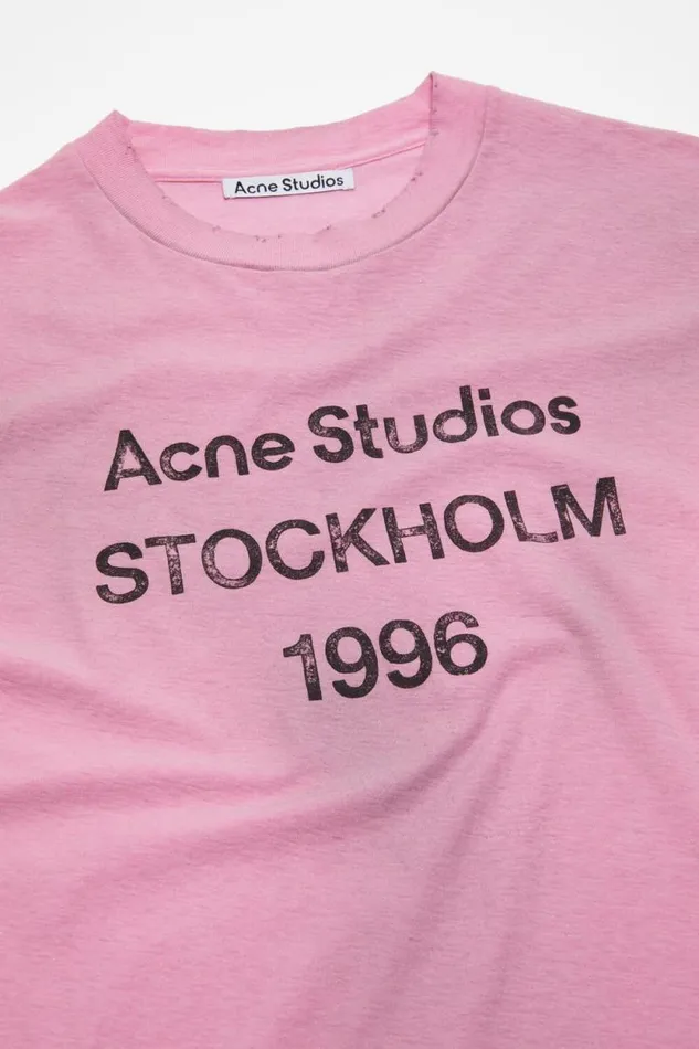 Acne Studios Logo Tshirt 8211 Relaxed Fit Cotton Candy Pink Women Tshirts Acne Studios Logo Tshirt 8211 Relaxed Fit Cotton Candy Pink Women Tshirts