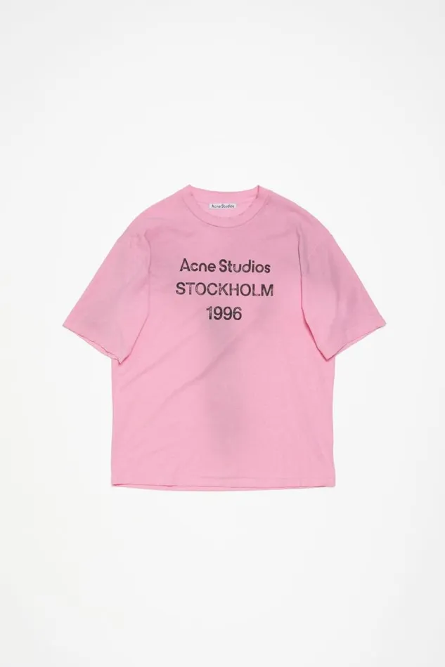 Acne Studios Logo Tshirt 8211 Relaxed Fit Cotton Candy Pink Women Tshirts Acne Studios Logo Tshirt 8211 Relaxed Fit Cotton Candy Pink Women Tshirts