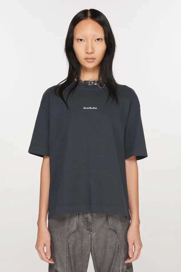 Acne Studios Logo Tshirt Black Women Tshirts