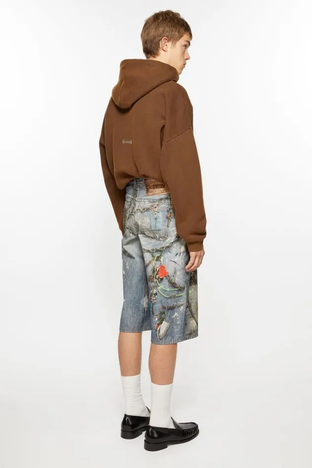Acne Studios Loose Fit Shorts Mid Blue Men Shorts