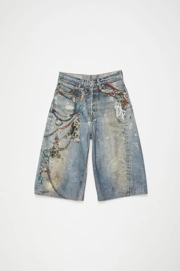 Acne Studios Loose Fit Shorts Mid Blue Men Shorts