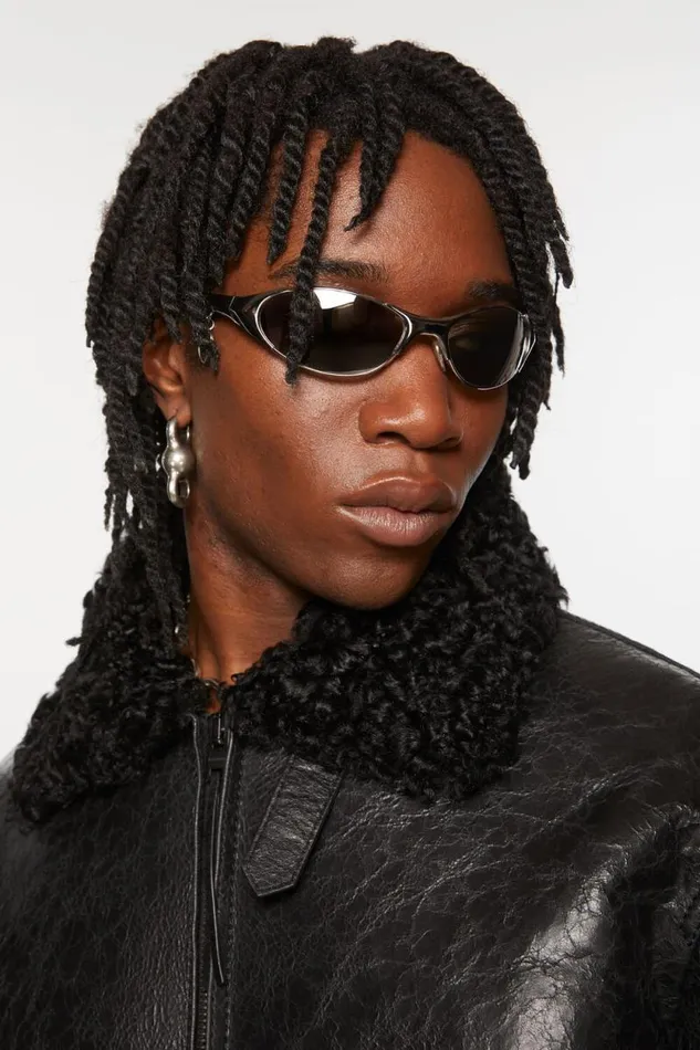 Acne Studios Metal Frame Charm Sunglasses Antique Silver Men Eyewear