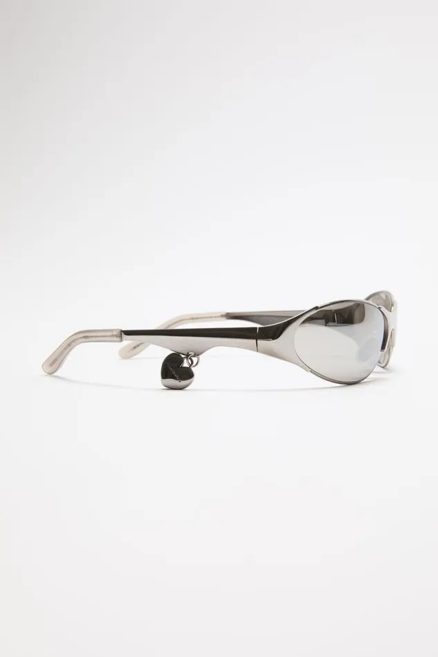 Acne Studios Metal Frame Charm Sunglasses Antique Silver Men Eyewear