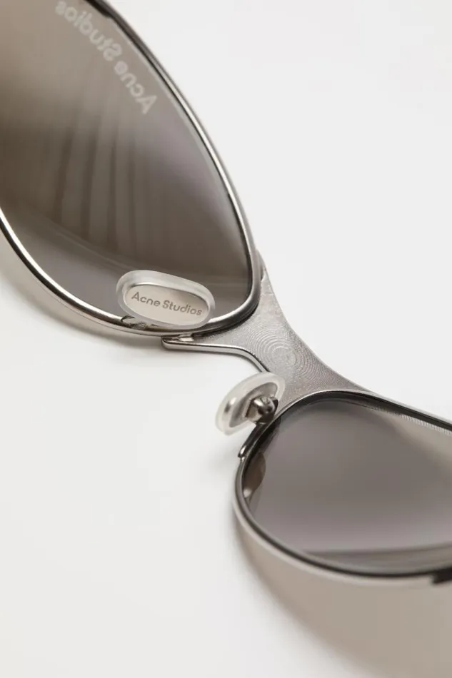 Acne Studios Metal Frame Charm Sunglasses Antique Silver Men Eyewear