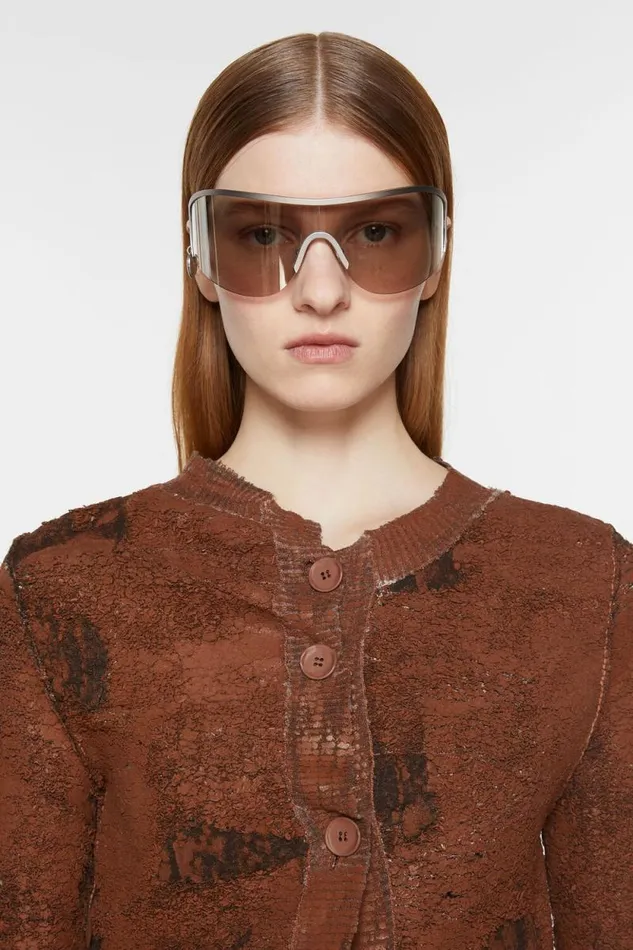Acne Studios Metal Frame Sunglasses Silvertransparent Women Eyewear