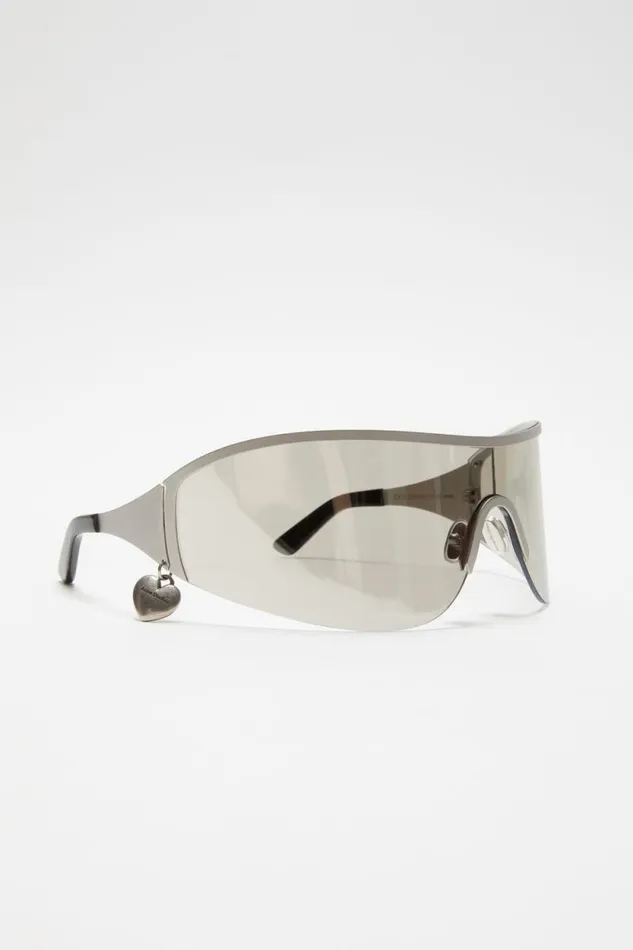 Acne Studios Metal Frame Sunglasses Silvertransparent Women Eyewear