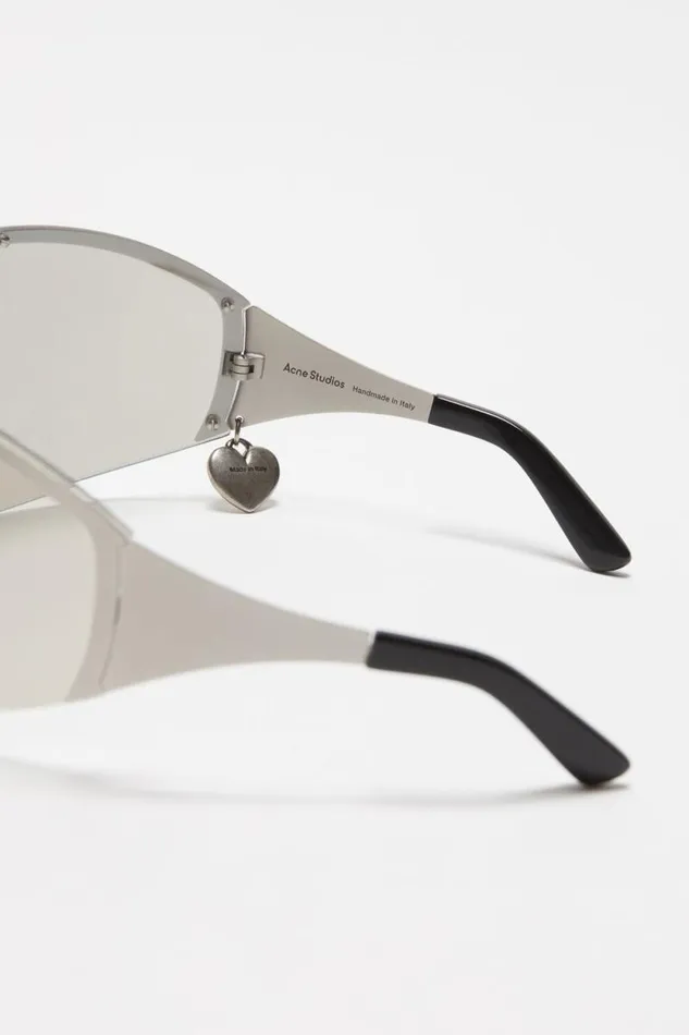 Acne Studios Metal Frame Sunglasses Silvertransparent Women Eyewear