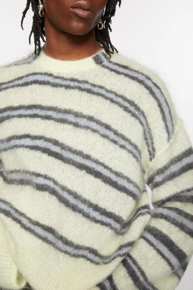 Acne Studios Mohair Blend Jumper Soft Yellowmulti Men Knitwear Acne Studios Mohair Blend Jumper Soft Yellowmulti Men Knitwear