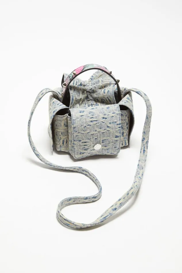 Acne Studios Monogram Multipocket Mini Bag Light Bluepink Women Bags