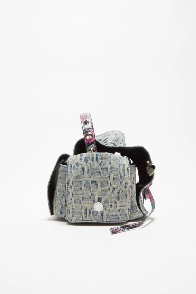 Acne Studios Monogram Multipocket Mini Bag Light Bluepink Women Bags
