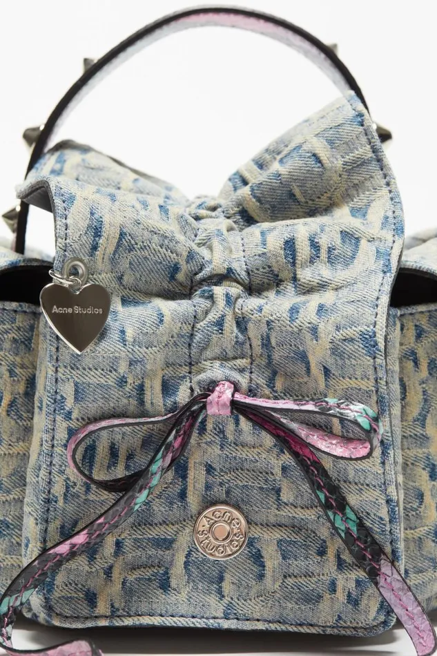 Acne Studios Monogram Multipocket Mini Bag Light Bluepink Women Bags