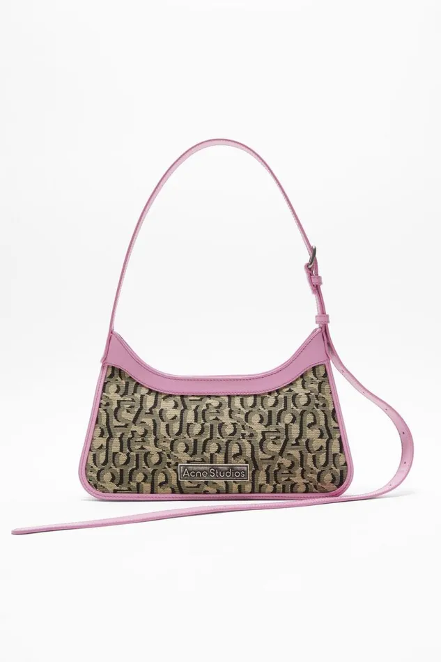 Acne Studios Monogram Platt Mini Shoulder Bag Beigepink Women Bags