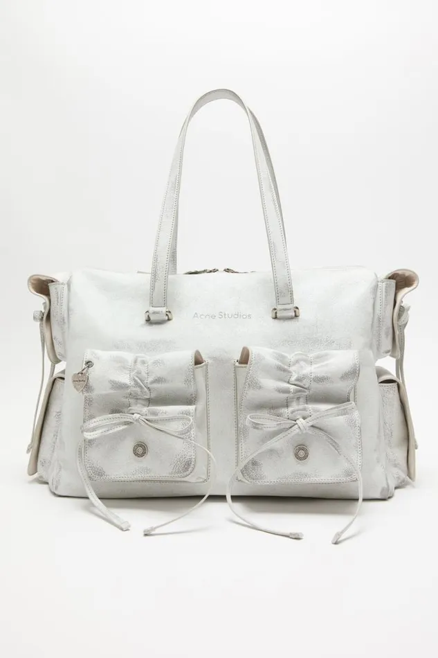 Acne Studios Multipocket Tote Bag Whitegrey Women Bags