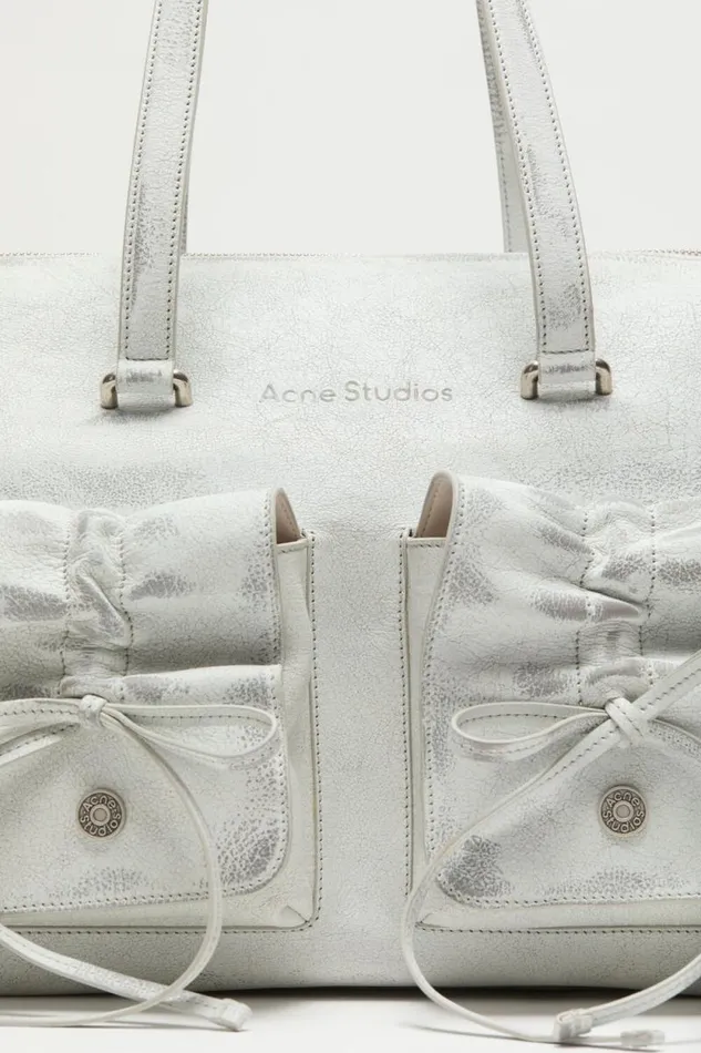 Acne Studios Multipocket Tote Bag Whitegrey Women Bags