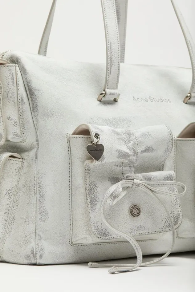 Acne Studios Multipocket Tote Bag Whitegrey Women Bags