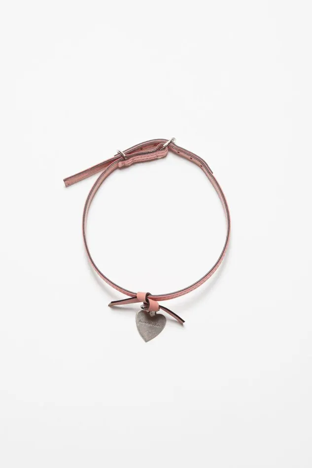 Acne Studios Musubi Charm Necklace Salmon Pink Women Jewellery
