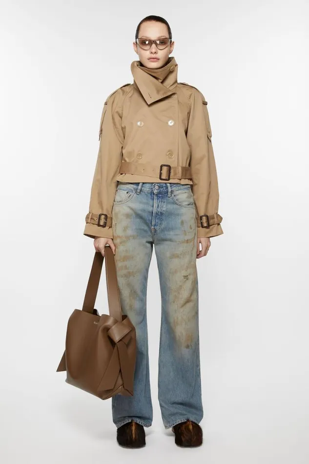 Acne Studios Musubi Midi Shoulder Bag Camel Brown Women Bags