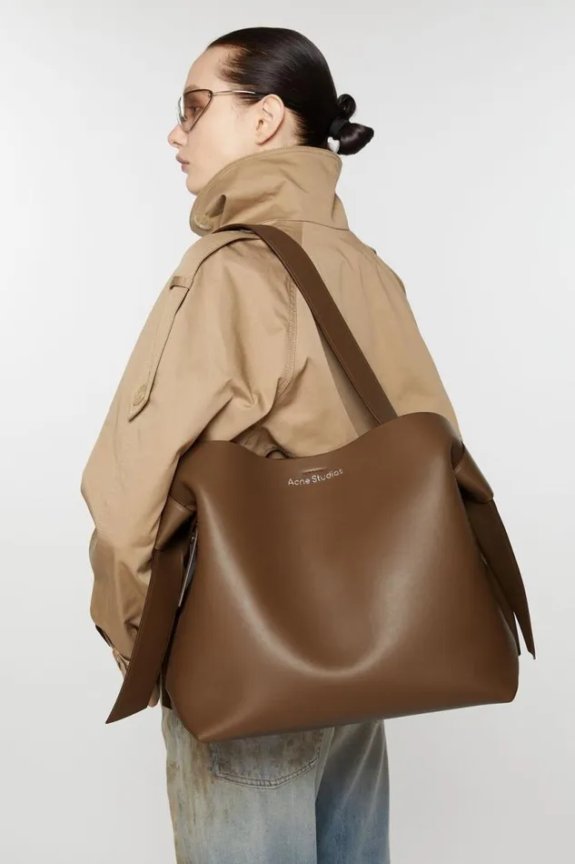 Acne Studios Musubi Midi Shoulder Bag Camel Brown Women Bags