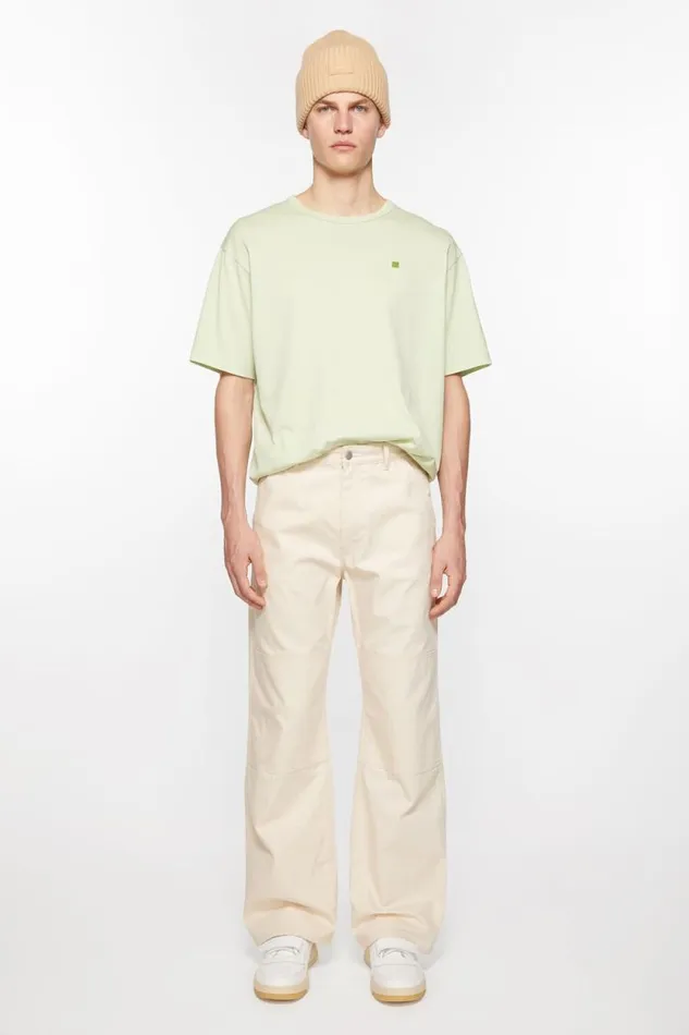 Acne Studios Patch Canvas Trousers Oatmeal Melange Men Trousers