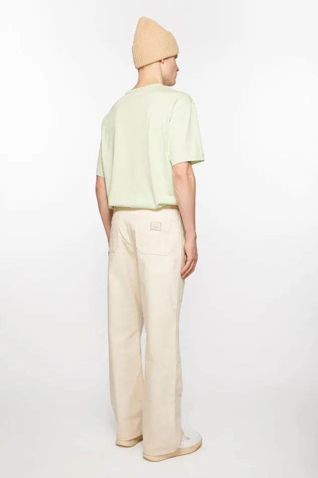 Acne Studios Patch Canvas Trousers Oatmeal Melange Men Trousers