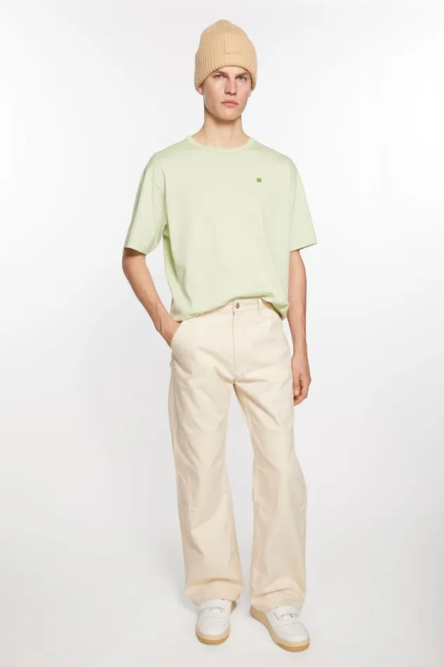 Acne Studios Patch Canvas Trousers Oatmeal Melange Men Trousers
