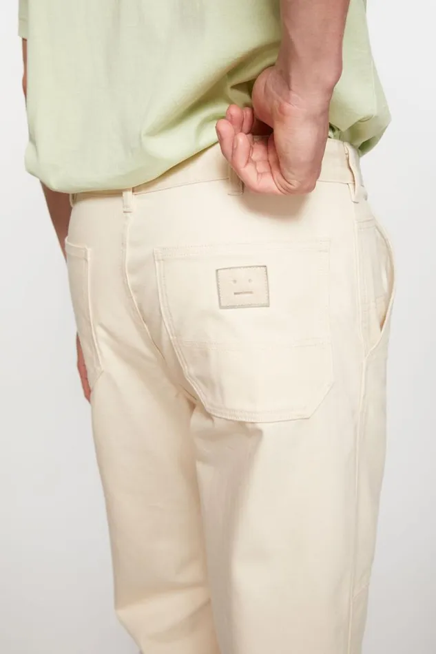 Acne Studios Patch Canvas Trousers Oatmeal Melange Men Trousers