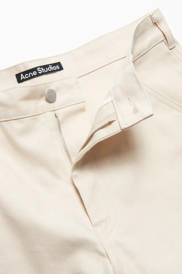 Acne Studios Patch Canvas Trousers Oatmeal Melange Men Trousers