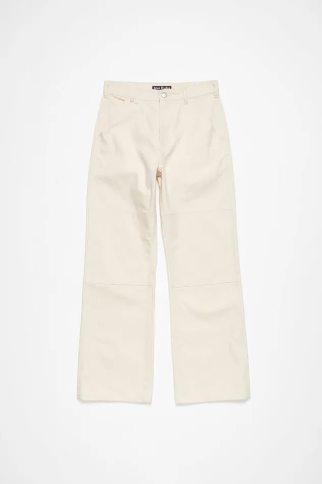Acne Studios Patch Canvas Trousers Oatmeal Melange Men Trousers