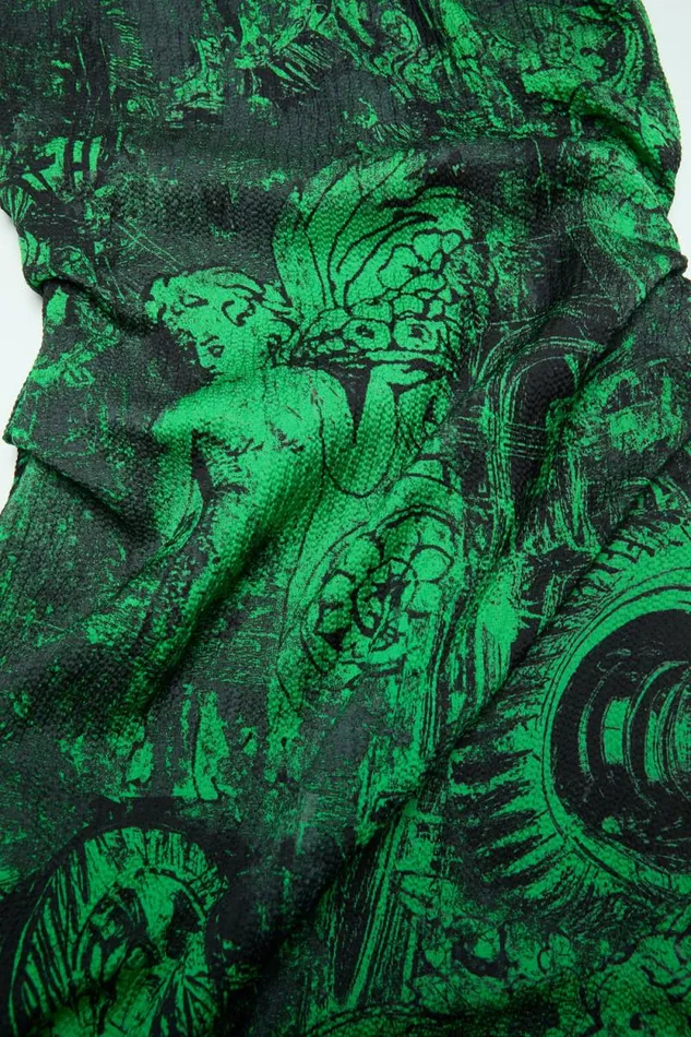 Acne Studios Printed Dress Green Women Dresses Acne Studios Printed Dress Green Women Dresses