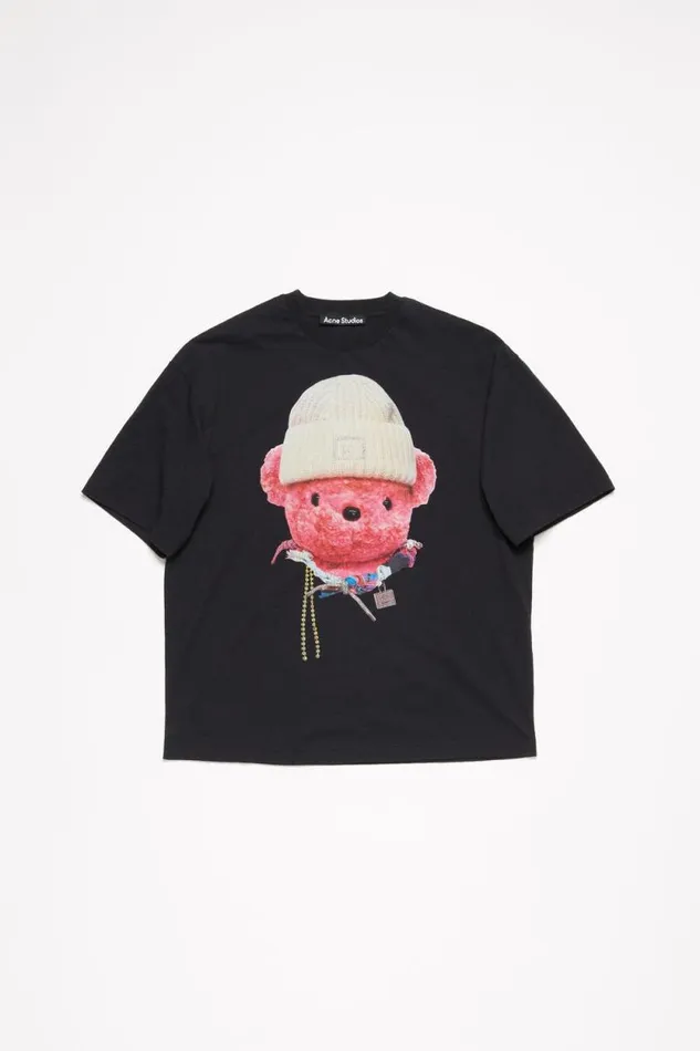 Acne Studios Printed Tshirt 8211 Relaxed Fit Black Men Tshirts