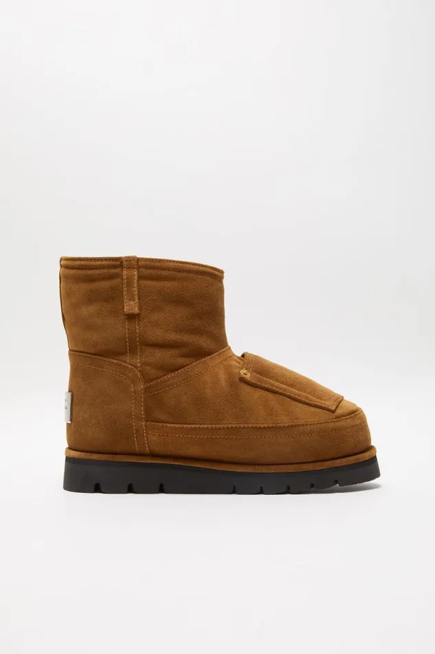 Acne Studios Shearling Leather Boots Tobacco Brown Women Shoes