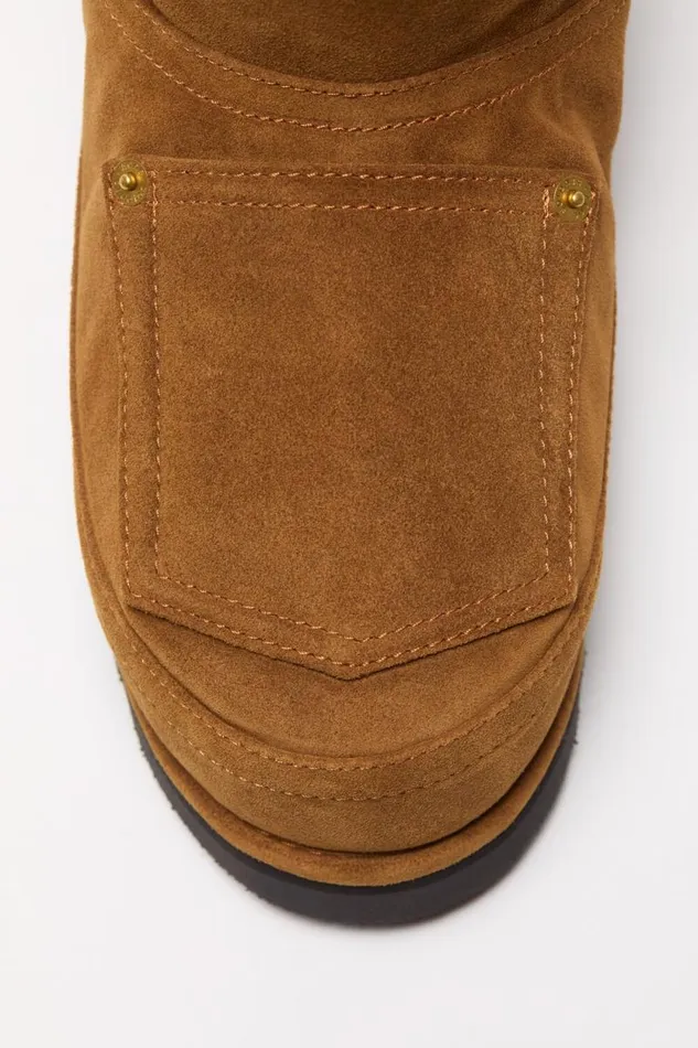 Acne Studios Shearling Leather Boots Tobacco Brown Women Shoes
