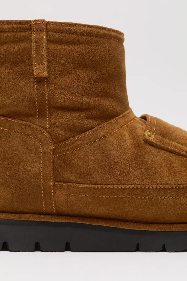 Acne Studios Shearling Leather Boots Tobacco Brown Women Shoes