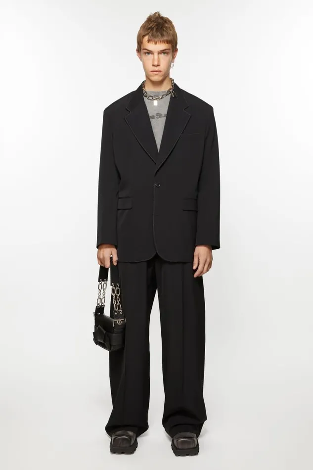 Acne Studios Singlebreasted Suit Jacket 8211 Relaxed Fit Black Men Suit Jackets